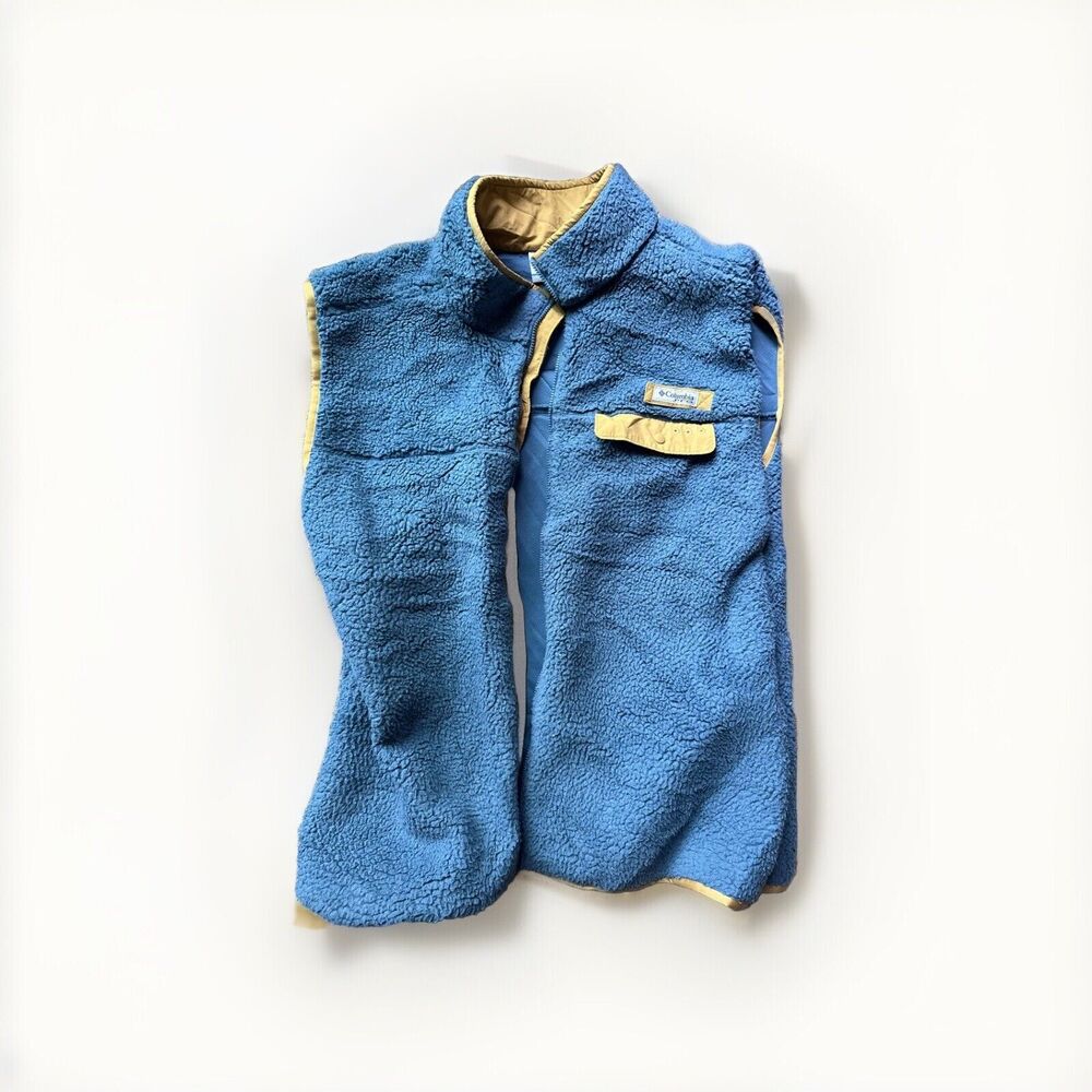 Columbia PFG Men’s XXL Mountainside Sherpa Blue And Gold Vest 40026 Fishing Gear